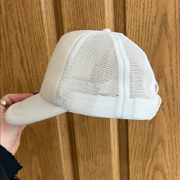 White Smiley Face Women's Cap - Picture 2 of 3